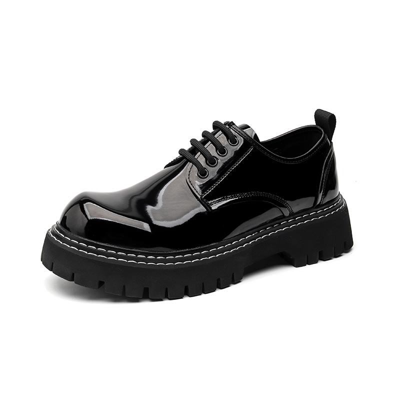 Fashion Platform Mens Luxury Casual Patent Leather High-quality Leisure Tooling Shoes Comfortable Inside Handmade Trend Fashion Shoes