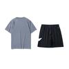 LiNing Logo Print Comfortable Breathable Versatile Round Neck Pullover Short Sleeve Simple Drawstring Shorts Casual Sports Suit AHST461-3+YKSV197-2