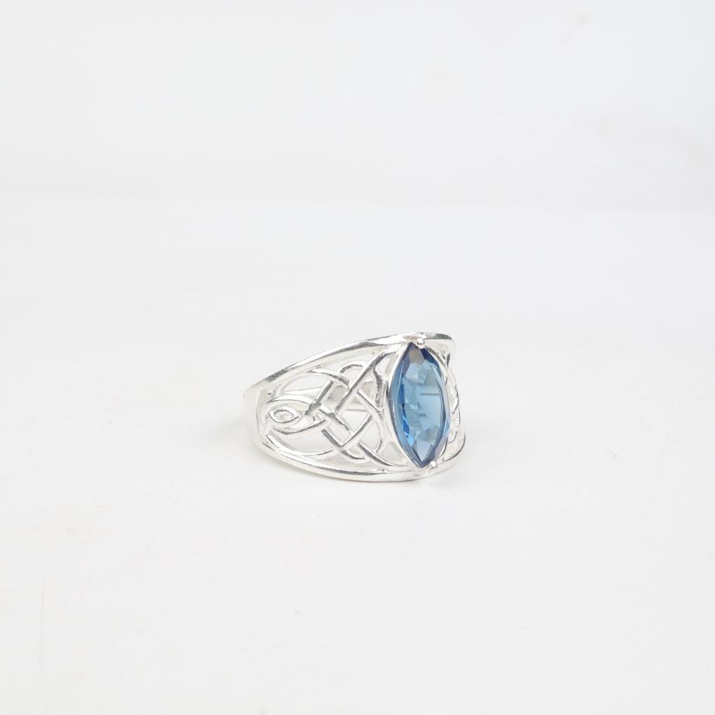 London Blue Topaz  Gemstone 925 Sterling Silver Jewelry Statement Ring For Gift CZR-3-12