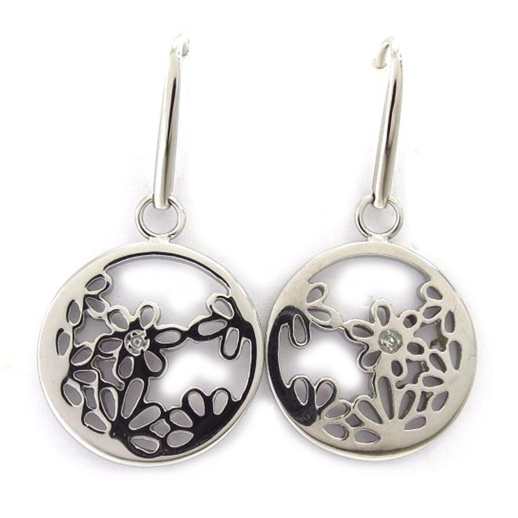 Altesse [K6023] - Silver 'Calypso' Steel Earrings (flower)