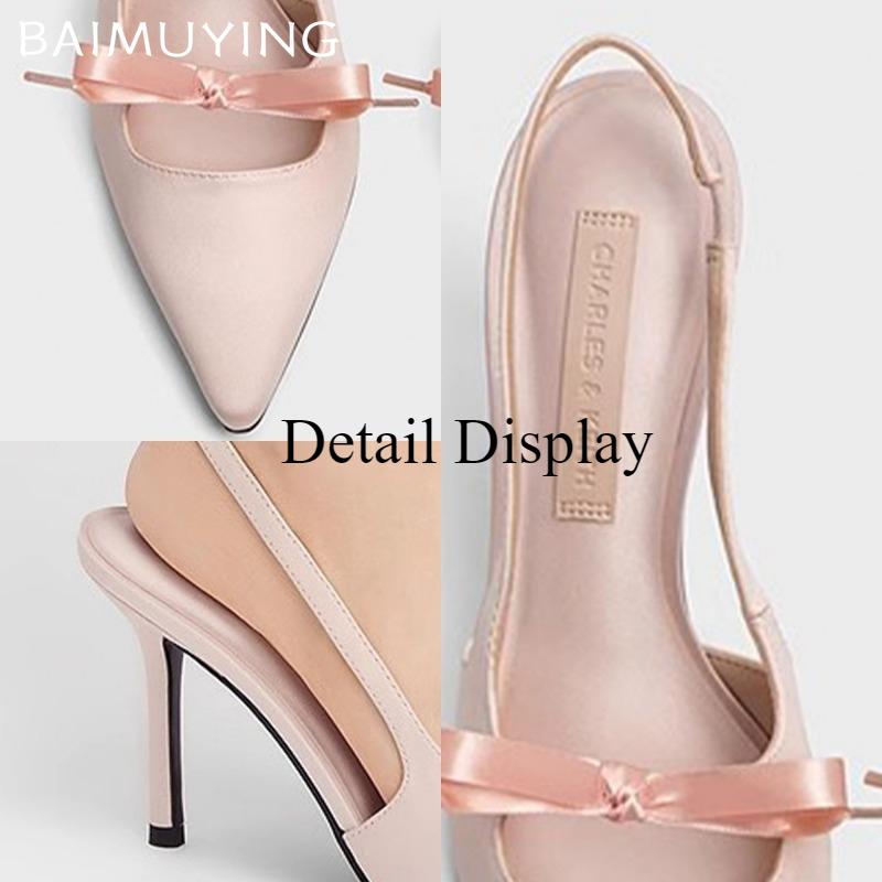 Fashion High Heels Women's Sandals Pointed Toe Shallow Bow Elegant Shoes Fashion Pumps 2025 Trend Spring Dress Party Mujer De Zapatillas