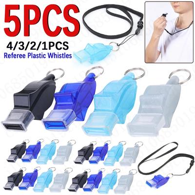 5-1 STuks Scheidsrechter Coach Plastic Fluitje Outdoor Survival Fluitjes Hondentraining Fluitje Sport Nekhangend Plastic Fluitje