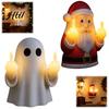 Regalo Único de Halloween para Adultos Fantasma Dedo Medio Luz Nocturna Luminosa, Lámpara de Pared LED Inalámbrica Divertida, Linda Decoración de Mesa Espeluznante Dormitorio