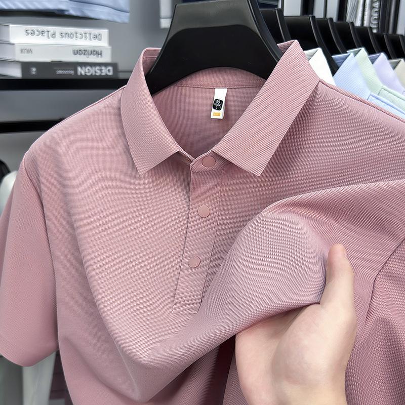 Lapel Collar Short Sleevepolo7 ABusiness Loose Fit T-Shirt