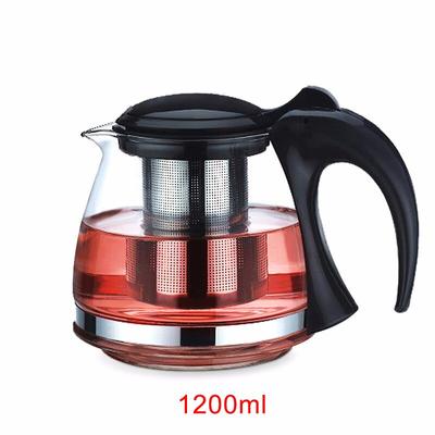 Çıkarılabilir Çelik Demlik Filtre Su Isıtıcısı ile Çay Çiçek için Yaratıcı Tasarım Cam Çaydanlık 1200 ml Moda
