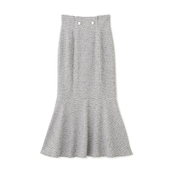 Jill by Jill Stuart Women's Fringe Tweed Mermaid Skirt, Navy, 125-3220021