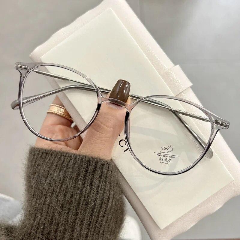 Luxury Design Myopia Glasses Anti-Blue Light Computer Eyeglasses Women Fashion Prescription Near Sight Glasses Diopter 0 To -4.0