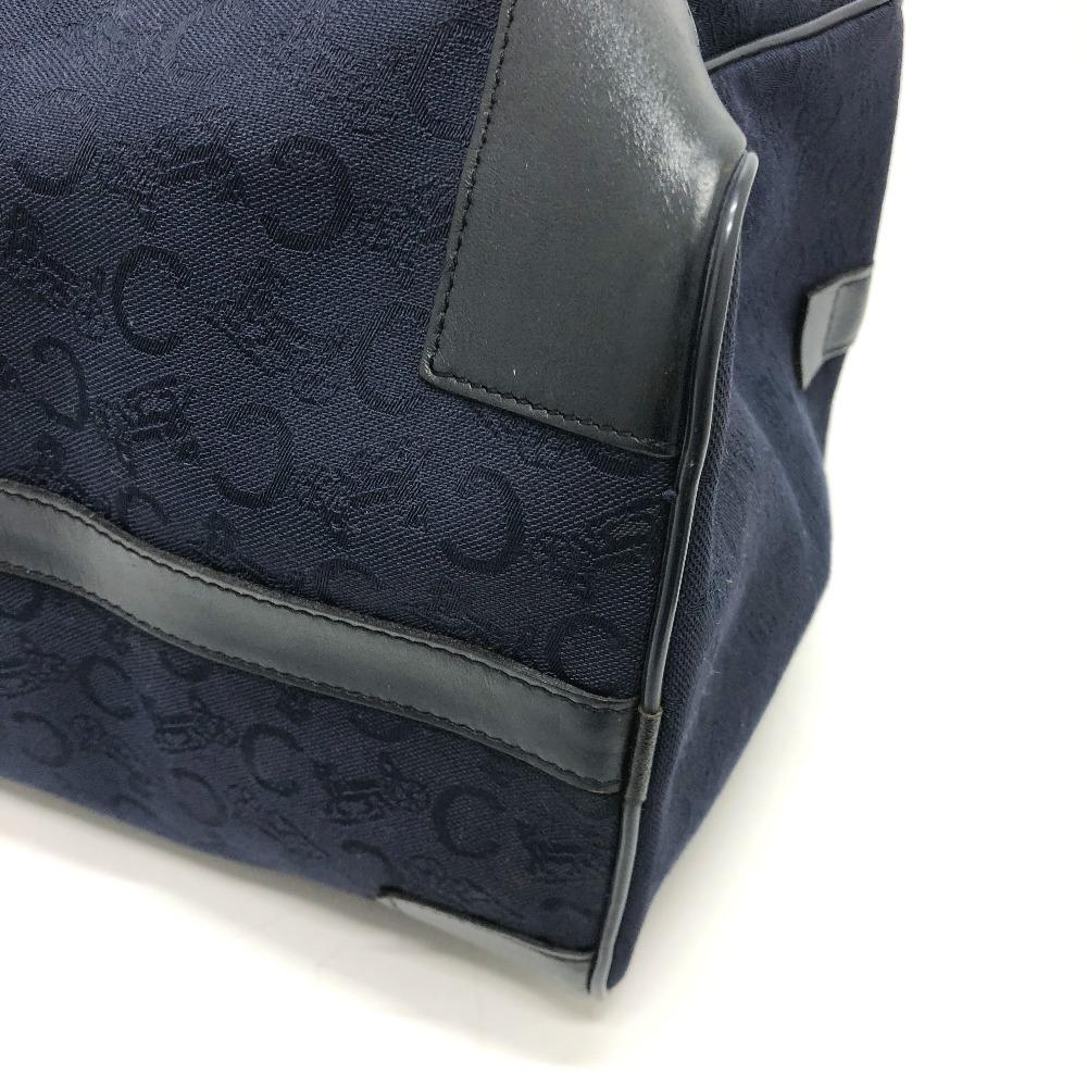 CELINE CMacadam Carriage vintage Hand Bag Duffle Bag Canvas/Leather Navy