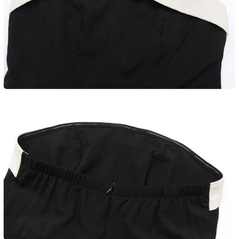 New Summer Patchwork Strapless Sleeveless Jumpsuit Women's Sexy Rompers Elegant Solid High Waist Bodysuit Women Casual Office Ladies Jumpsuits 24763