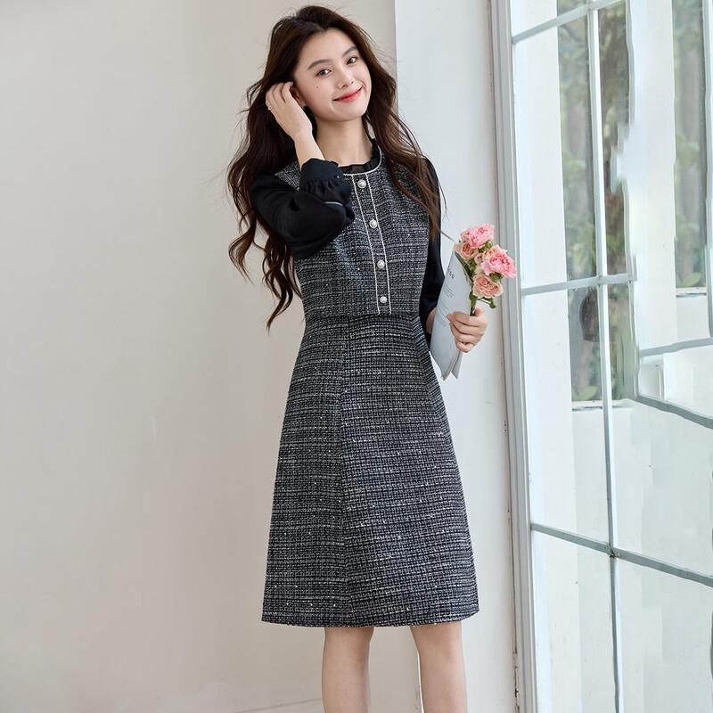 Sanpowa Elegant A-Line Long Sleeve Dress