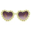 Retro Heart-Shaped Kids Daisy Sunglasses 3-18 Years Vintage Flower Sun Glasses Sun Protection Outdoor Eyewear for Boys Girls