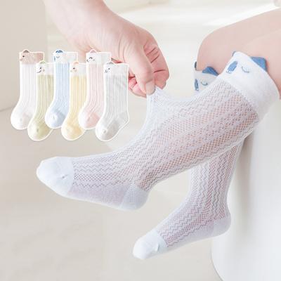 Newborn Long Socks For Girls Boys Summer Mesh Thin Infant Socks Soft Kids Cotton Knee High Toddler Socks Baby Accessories 0-5Y
