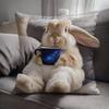 Adorable Bunny With Coffee Cup Print Pillowcase - Home Decor, Perfect For Living Room And Bedroom, Ideal Gift For Animal Lovers