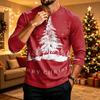 Men's Long Sleeve Shirt Christmas Print Holiday Casual Top