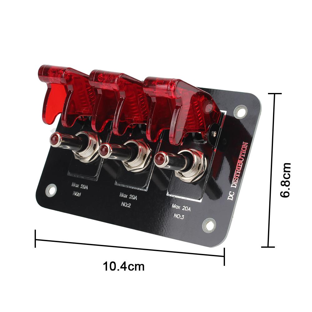20A For Car Truck Caravan Toggle Switch Panel Ignition Switch Panel DC 12-24V WIth Fuse