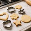 ABKS-Metal Biscuit Cutter Stainless Steel Cookie Cutters Set Heart, Flower Round,Star Shape Molds