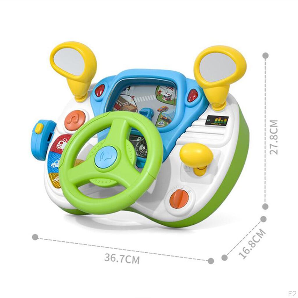 Simulation Steering Wheel Toy with Music and Light Sensory Pretend Driving for Preschool
