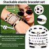 Soccer Game Day Bracelets, Stackable Beaded Stretch Bracelet, Team Support Accessories Jewelry & Outfits, Soccer Fans Gifts
