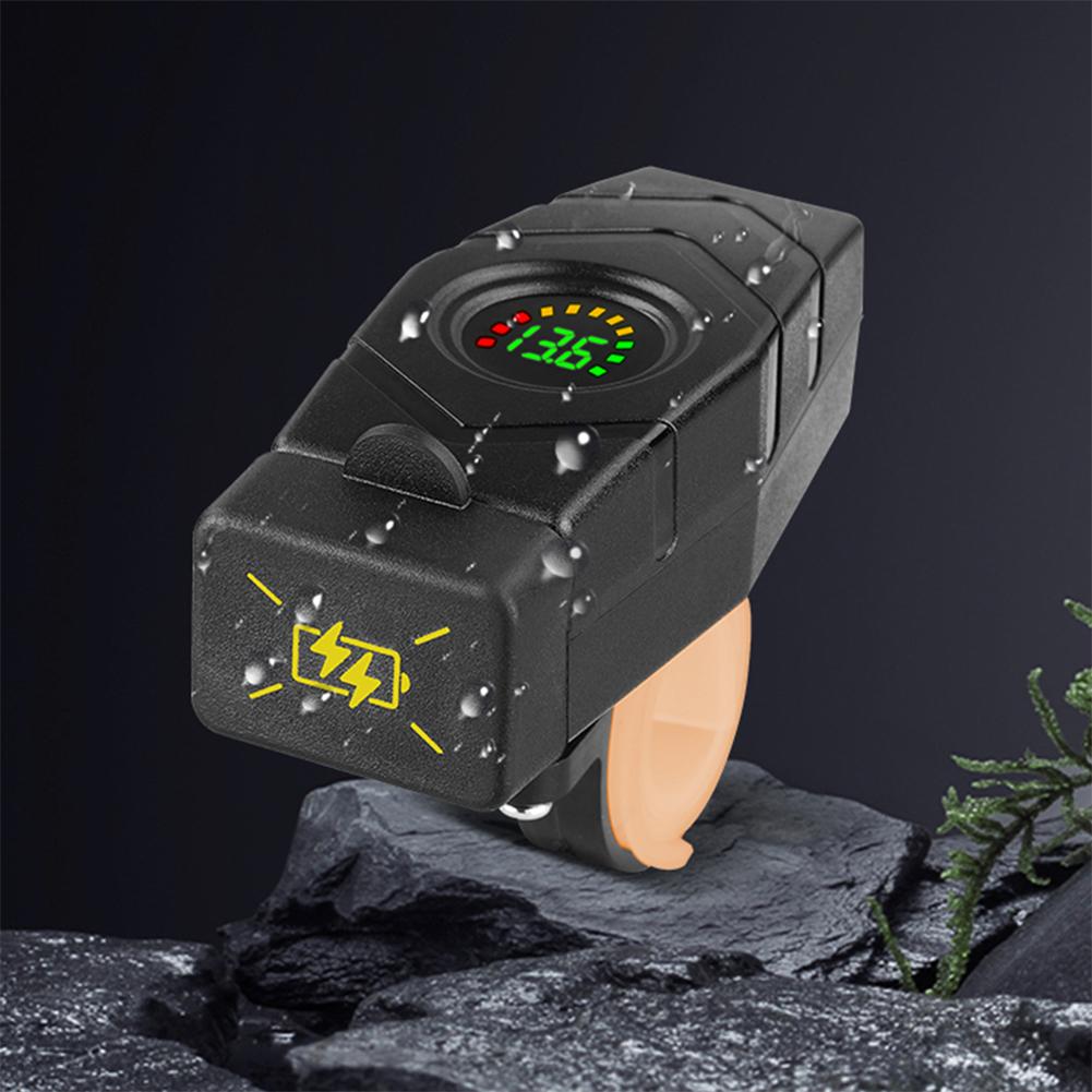 36W Motorcycle Charger with Switch Dual USB QC3.0 Power Adapter Socket Waterproof Cover Motorcycle USB Charger Motor Accessories