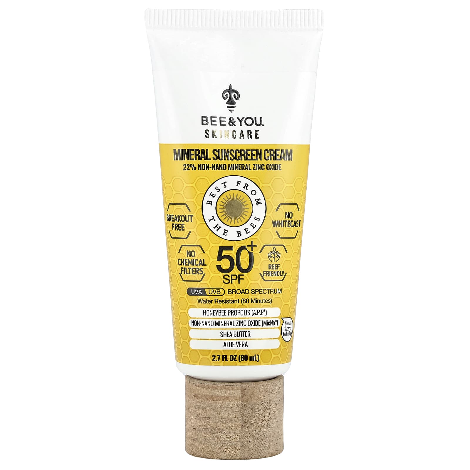 

Bee & You, Mineral Sunscreen Cream, Spf 50+, 80Ml(2.7Fl Oz)