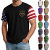 Herr Casual kortärmad rundhalsad lätt och andningsbar t-shirt med tryck för USA:s självständighetsdag för sommarkomfort