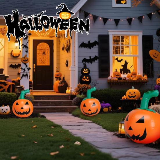 Halloween Inflatable Pumpkin Giant Lighted Blow Up Pumpkin Lantern for Archway Yard Lawn Indoor Outdoor Home Party Decor