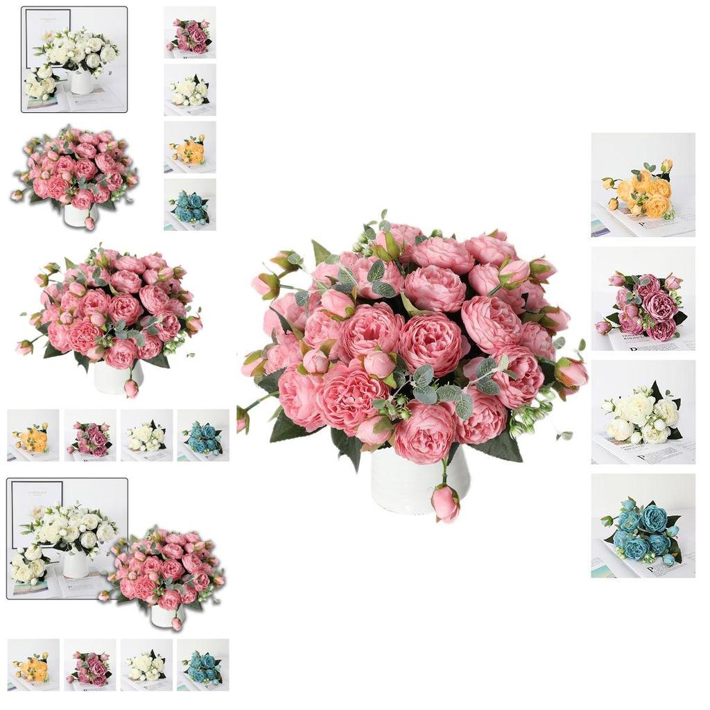 Hochwertige künstliche Blumen, gefälschte Rosen, Bündel, Bouquet, lebendig, nicht verblassend, dekoratives Arrangement