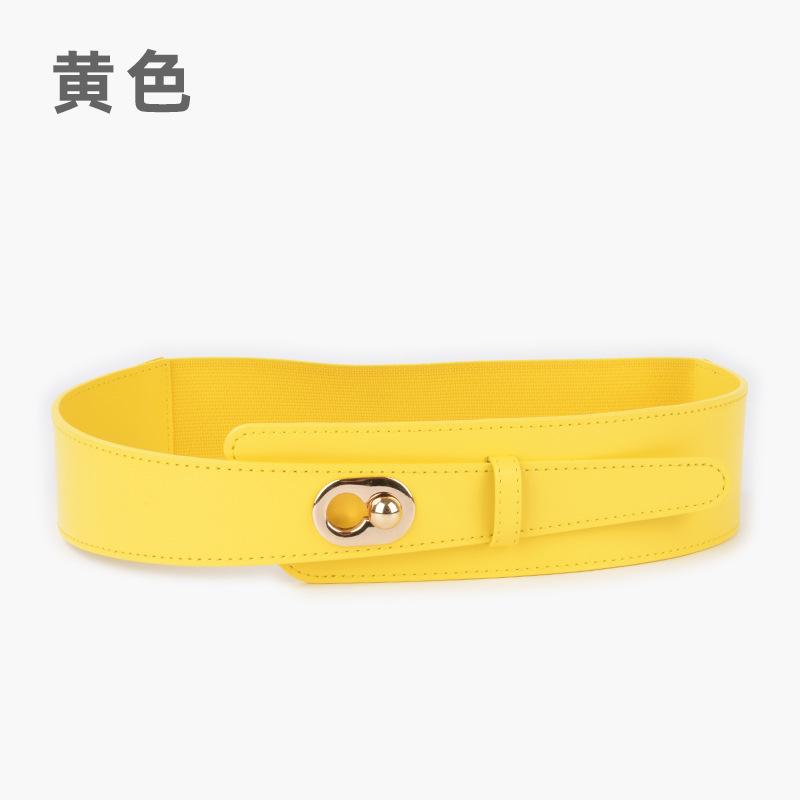 Women'S Elastic Belt With Dress, Suit Temperament Waist Seal, Women'S Elastic Belt, Leather Belt.