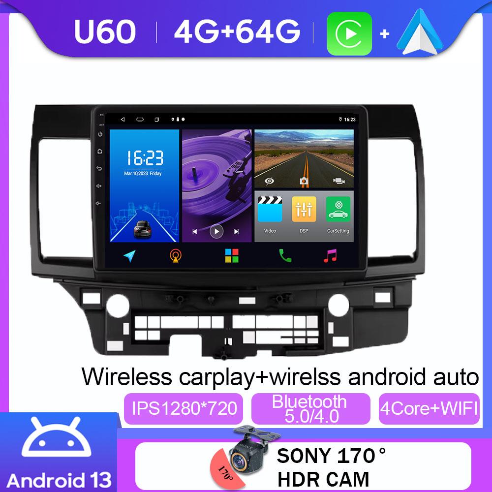 Android 13 For Mitsubishi LANCER 2007-2012 Car Radio Multimedia Video GPS Wireless Apple Carplay Navigation Screen Touch Screen