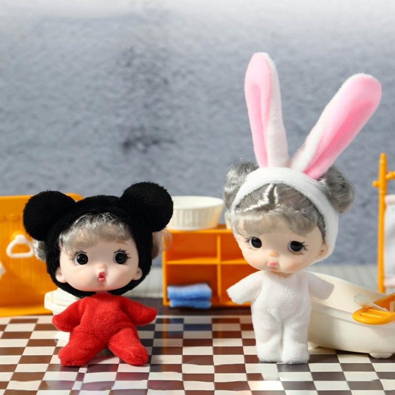 Tiny Doll Plastic Mini Doll with Small Clothes for Girls 4" Little Doll Reborns Baby Gift Bag Decors Accessory
