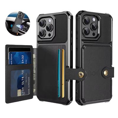 iPhone 16 15 14 13 12 11 Pro Max Plus Mini 16e için Lüks Deri Manyetik Kart Yuvalı Kılıf Darbeye Dayanıklı Cüzdan Lens Koruma Kapağı