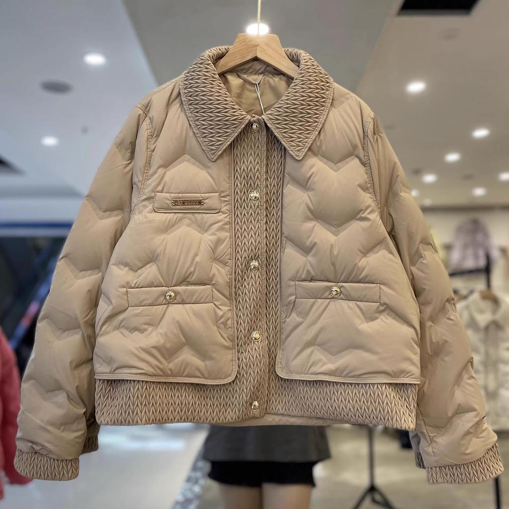 Women Cotton Padded Coats Autumn Winter Lightweight Fashion Turn-down Collar Quilted Jacket Outerwear Female Warm Overcoats