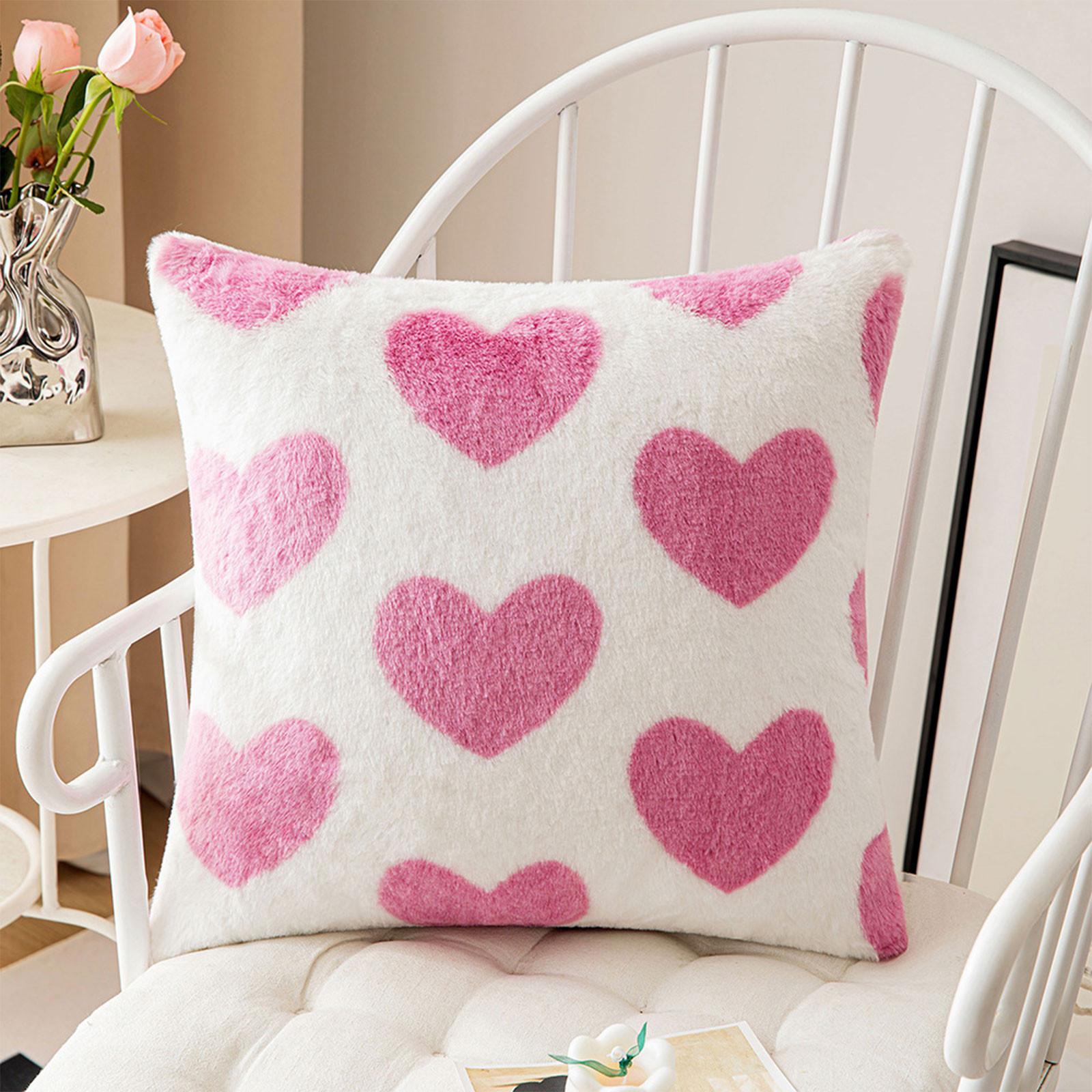 

Наволочка ко Дню святого Валентина 17,7x17,7 дюймов с рисунком в виде сердца - уютный чехол для подушки для спальни, дивана и кушетки, идеальный домашний декор для любви и романтики One Size розовый