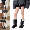 Women Suedes Leg Warmers Girls 80s Harajuku Punk Long Leg Socks Flared Leg Sleeves Gothic Clothes Streetwear Multicolor