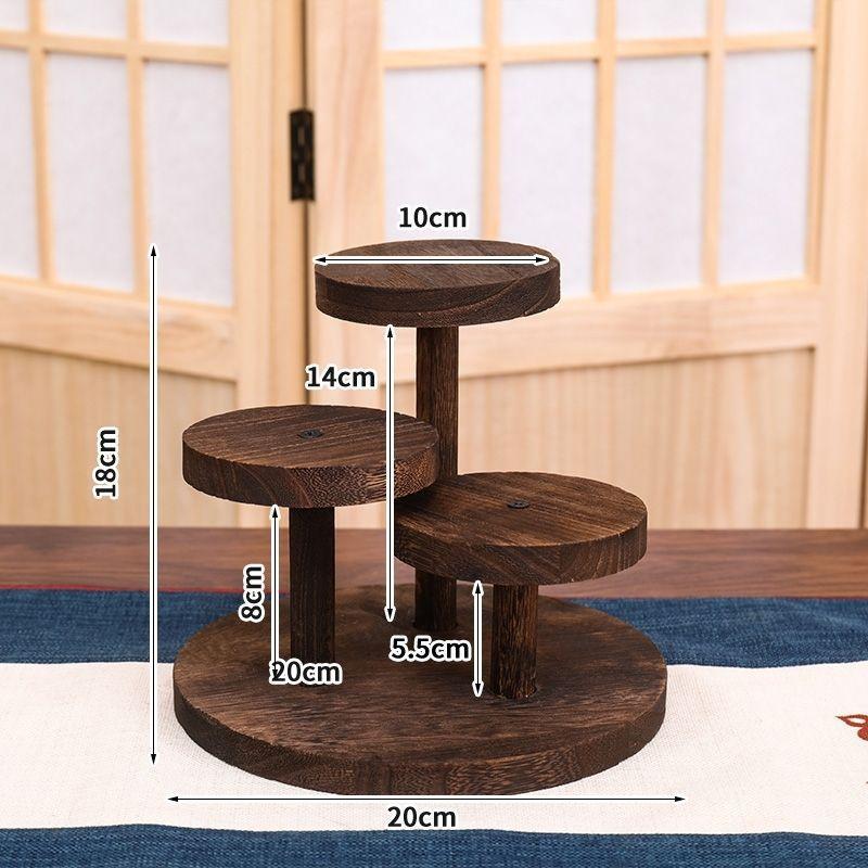 New Chinese Traditional Solid Wood Curio Shelf - Desktop Tea Cup Holder, Multi-layer Teaware Storage Rack