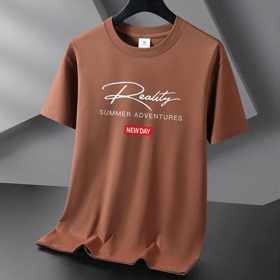 Tricou cu mânecă scurtă din bumbac pur, 10 culori, tricou lejer cu gât rotund pentru bărbați, mărime mare, S-6XL