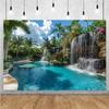 Forest Waterfall Wonderland Backdrop Supplies Rainforest Natural Scenery Background Banner Wall Party Decor Photography Props