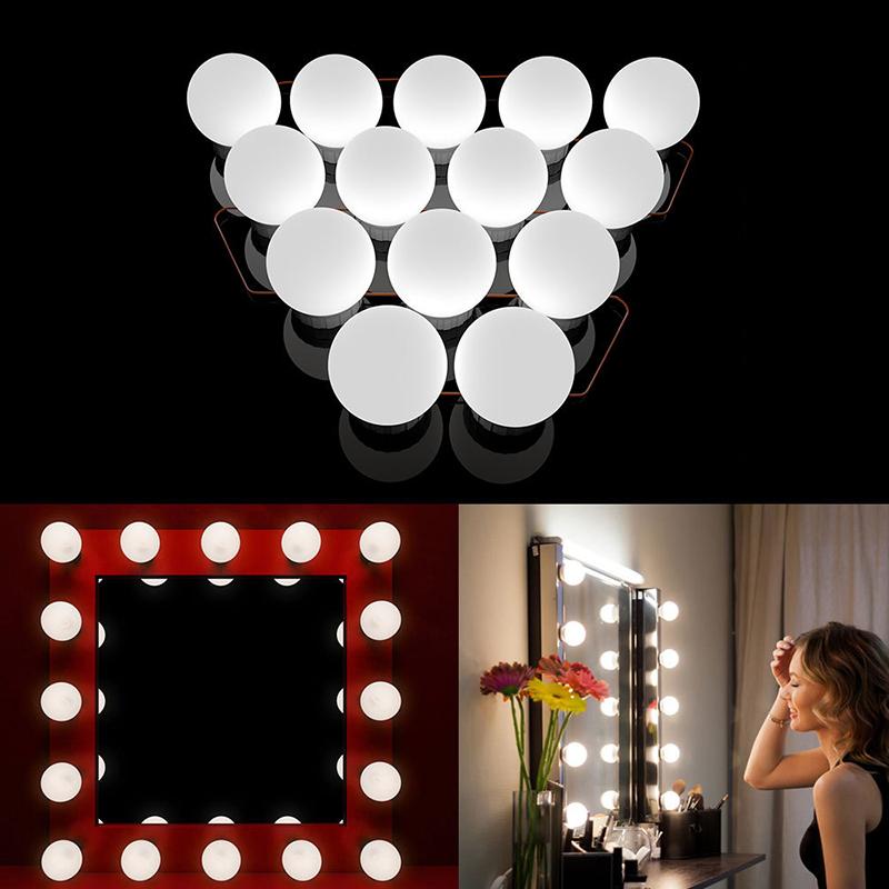 LED Detachable Bulbs Makeup Mirror Lamp USB Power Cosmetic Mirror Light Dressing Table Lighting Dimmable LED Vanity Lights