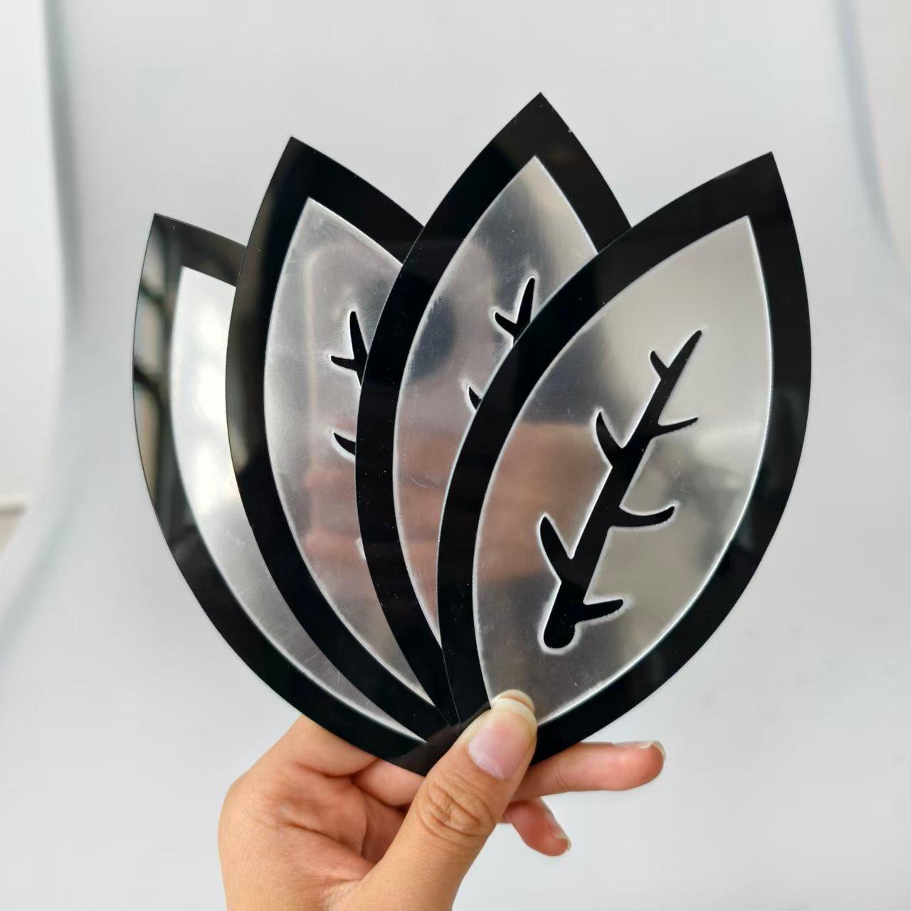 

4PCS /set of self-adhesive wall stickers, large leaf shaped wall stickers, party wall decorations, handmade DIY decorations 4PCS срібний