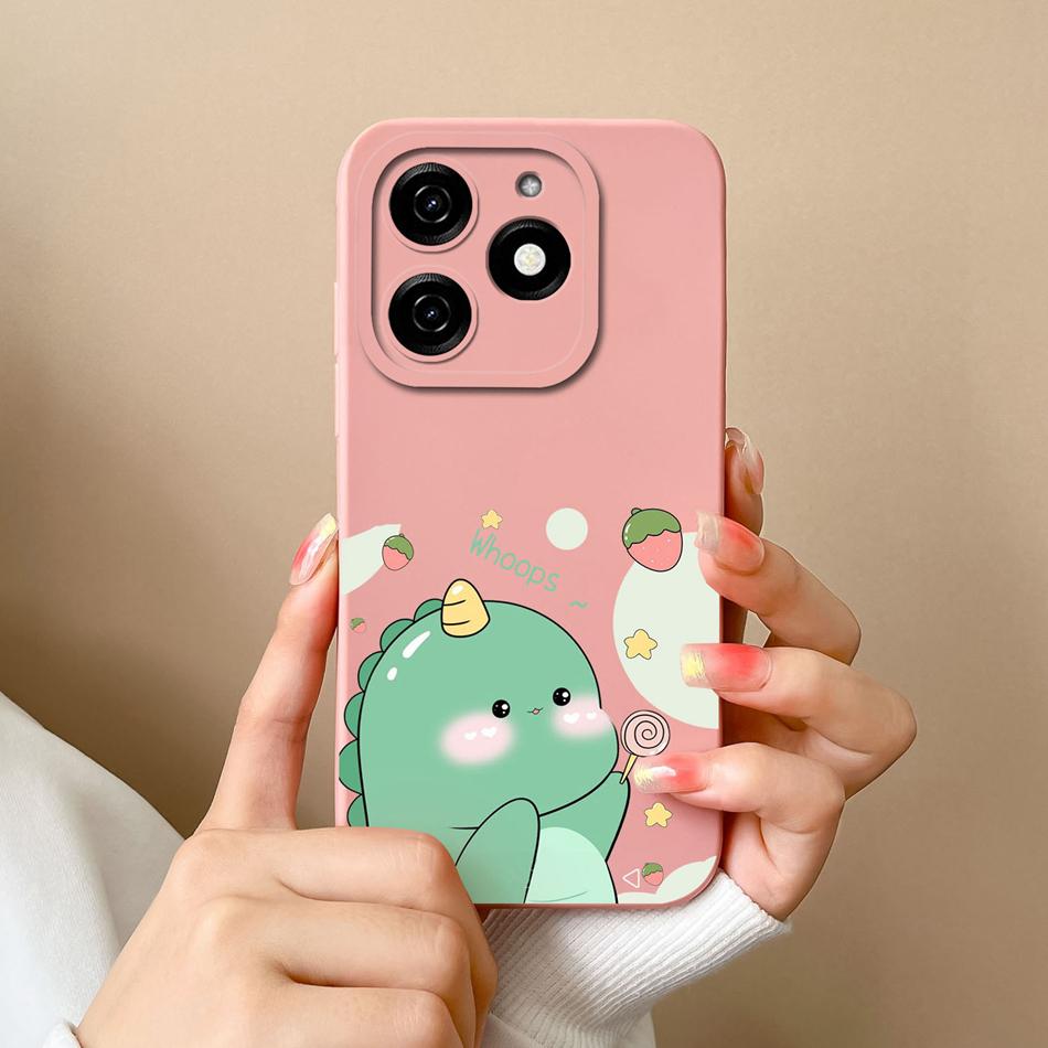 Dinosaur Case For infinix Smart 8 Pro Plus Soft Back Cover Comfortable Liquid Silicone High Quality Phone Housing For Smart8 HD