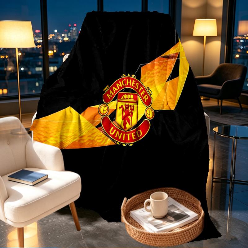 Manchester United F.C Print Blanket - Soft & Comfortable, for Bedroom, Travel, Sofa, Home Decoration - Birthday Christmas Gift for Friend