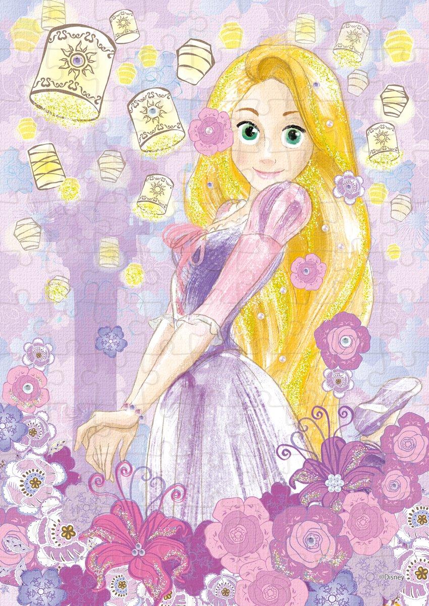 EPOCH Disney Rapunzel Royal Lavender 108-Piece Jigsaw Puzzle 18.2×25.7cm with Glue Spatula and Decoration Parts