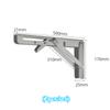 2pcs/set Brushed Stainless Steel 6-20 Inch Folding Angle Bracket Triangle Shelf Heavy Support Adjustable Wall Mounted Bench