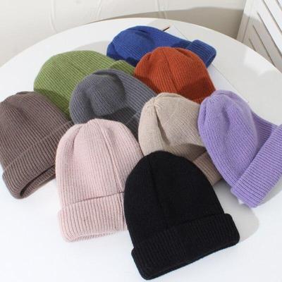 New Winter Hats For Woman Casual Candy Color Beanie For Women High Quality Warm Knitted Hat Streetwear Outdoor Woolen Hat