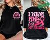 I Wear Pink for Breast Cancer Print Women TShirt Pink Ribbon Support Squad Shirt for Women Fashion Casual Clothes Summer Tshirt