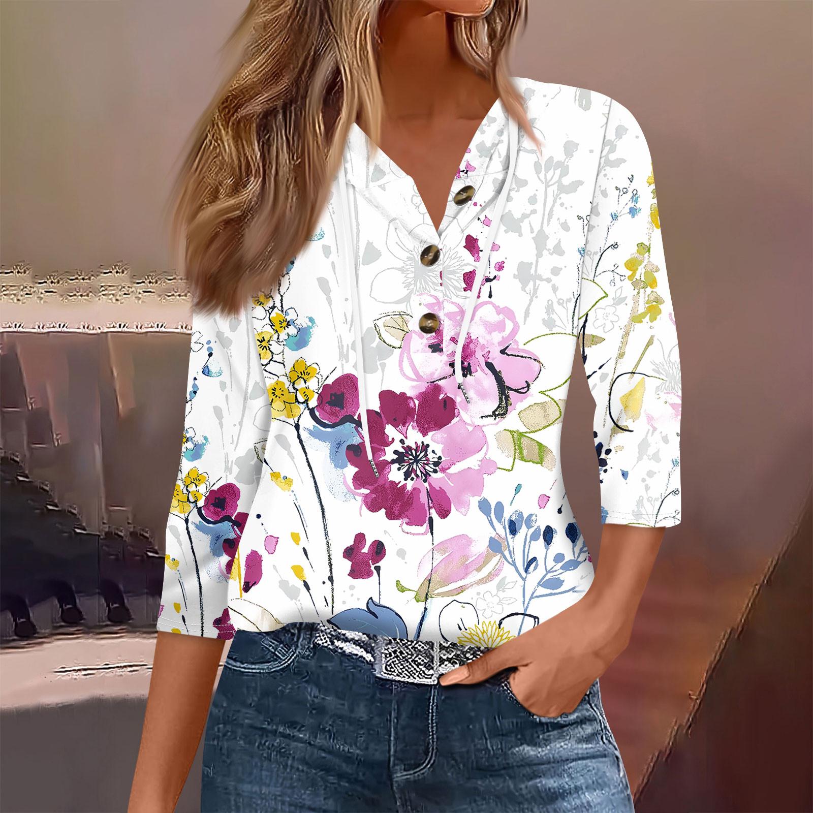 

Женская мода, повседневная футболка с капюшоном и принтом, с семью разрезами на рукавах и пуговицами XL белый