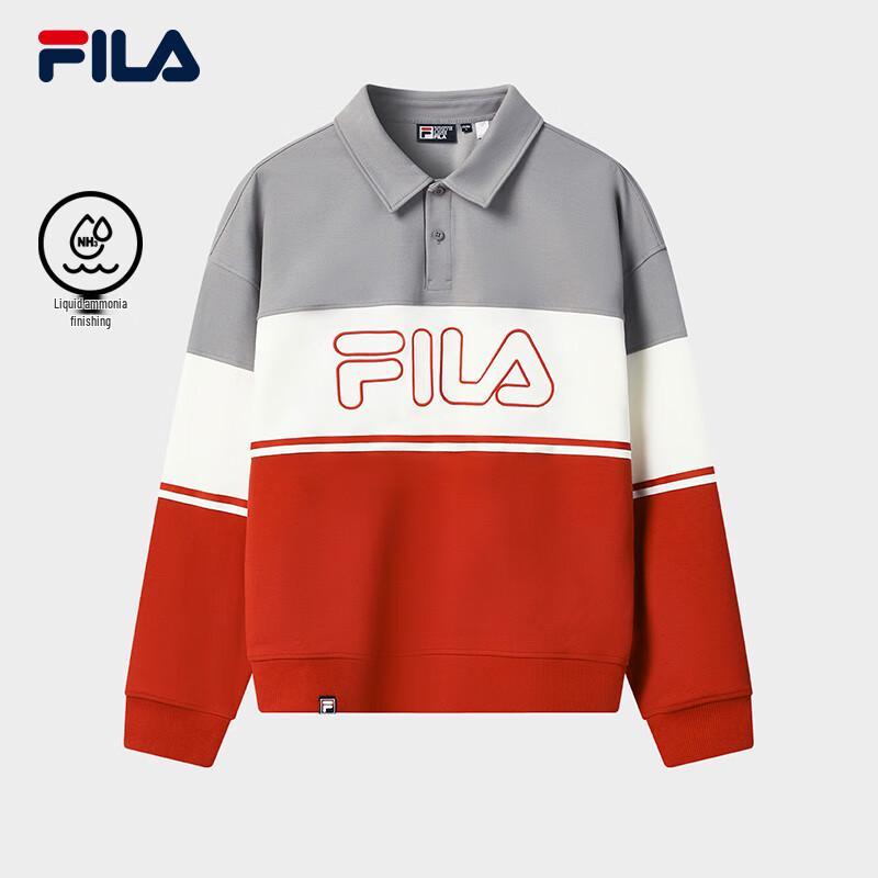 FILA Men s Long-Sleeve Knitted Polo Shirt M