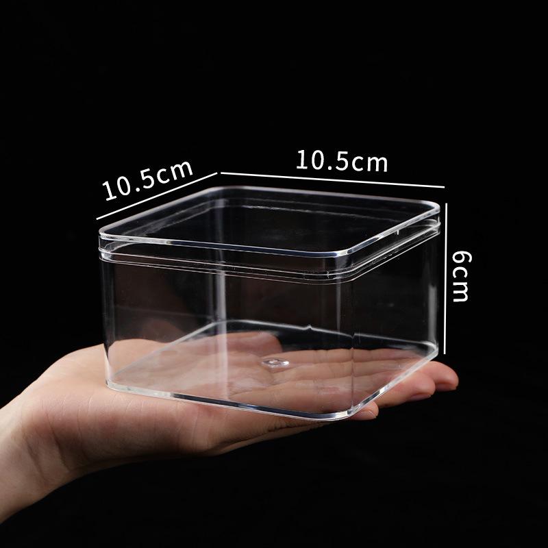 Transparent Square Acrylic Storage Box for Figures - Dustproof Food-grade Plastic, PS Wedding Candy Box with Lid