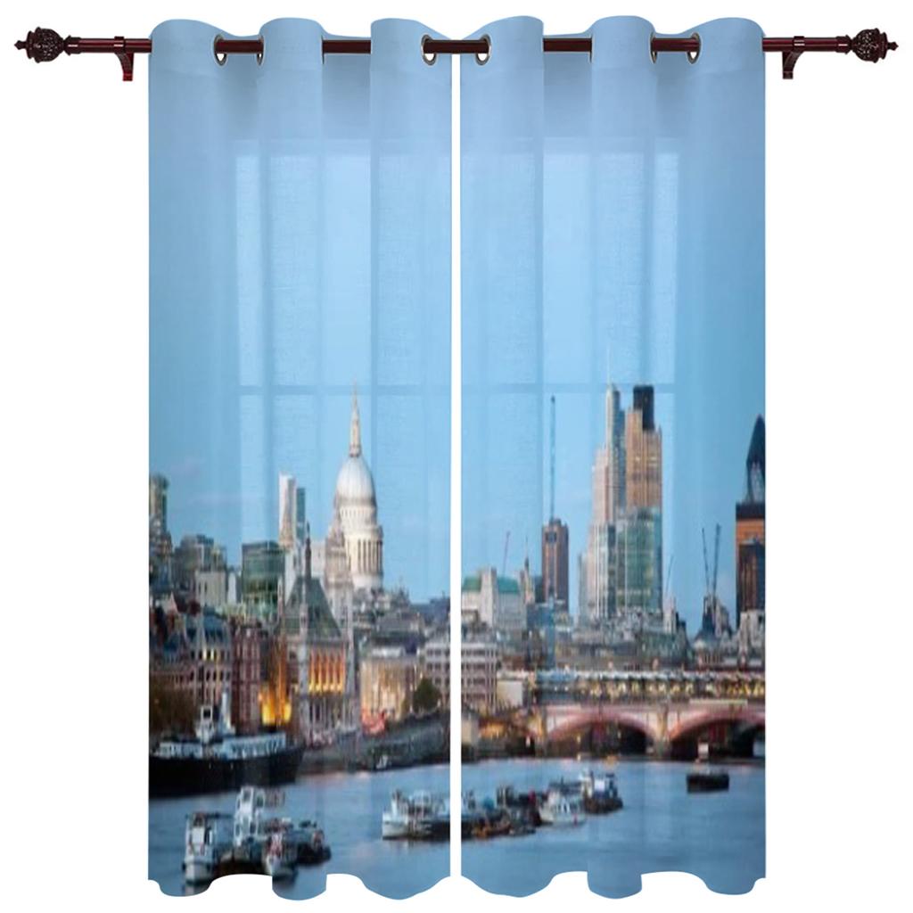 Night Panorama City Luxury Home Curtains Modern Home Supplies Living Room Bedroom Custom Curtains