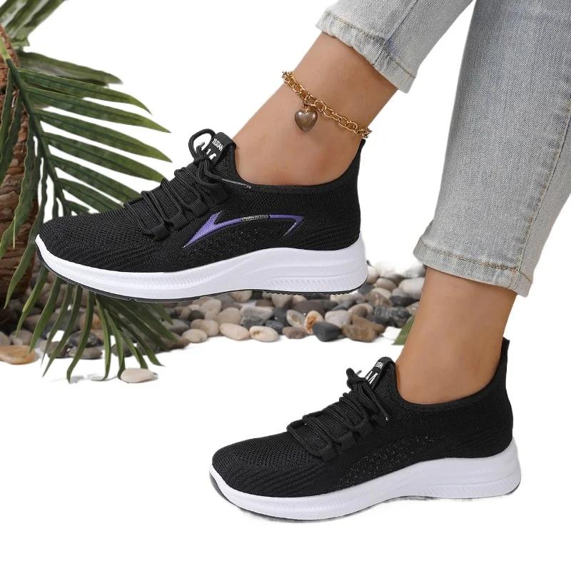 

Fashion 2025 New Women s Vulcanized Sneakers Color Block Low Heel Lace Up Breathable Casual Outdoor Sports Shoes Comfortable & Hot Sale 41 чёрный